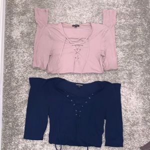 Express tie up blouses X 2 (includes both)
